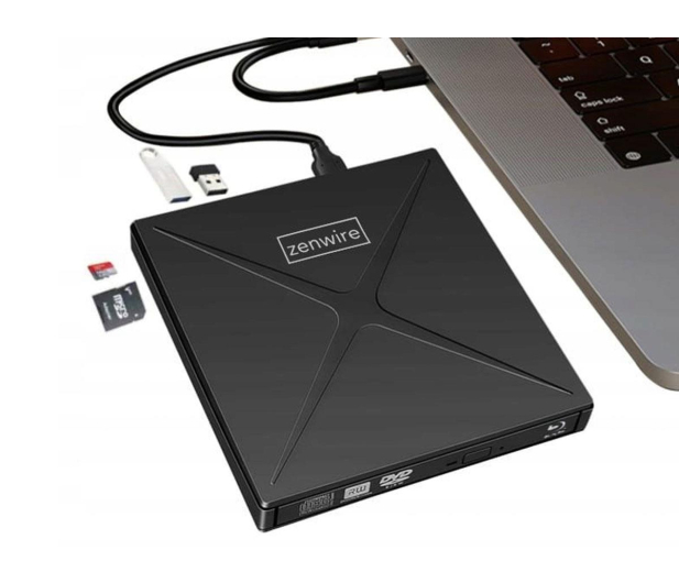 Zenwire Napęd Zewnętrzny DVD-CD RW HUB USB-C USB 3.0 4w1 SD SY885 - 1604630 - zdjęcie 7